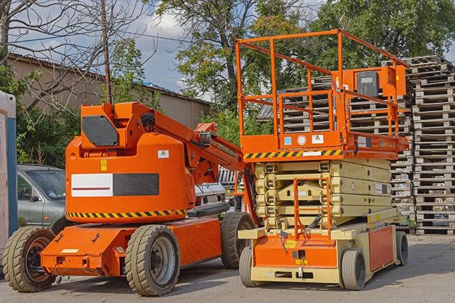 warehouse forklift handling large cargo in London OH